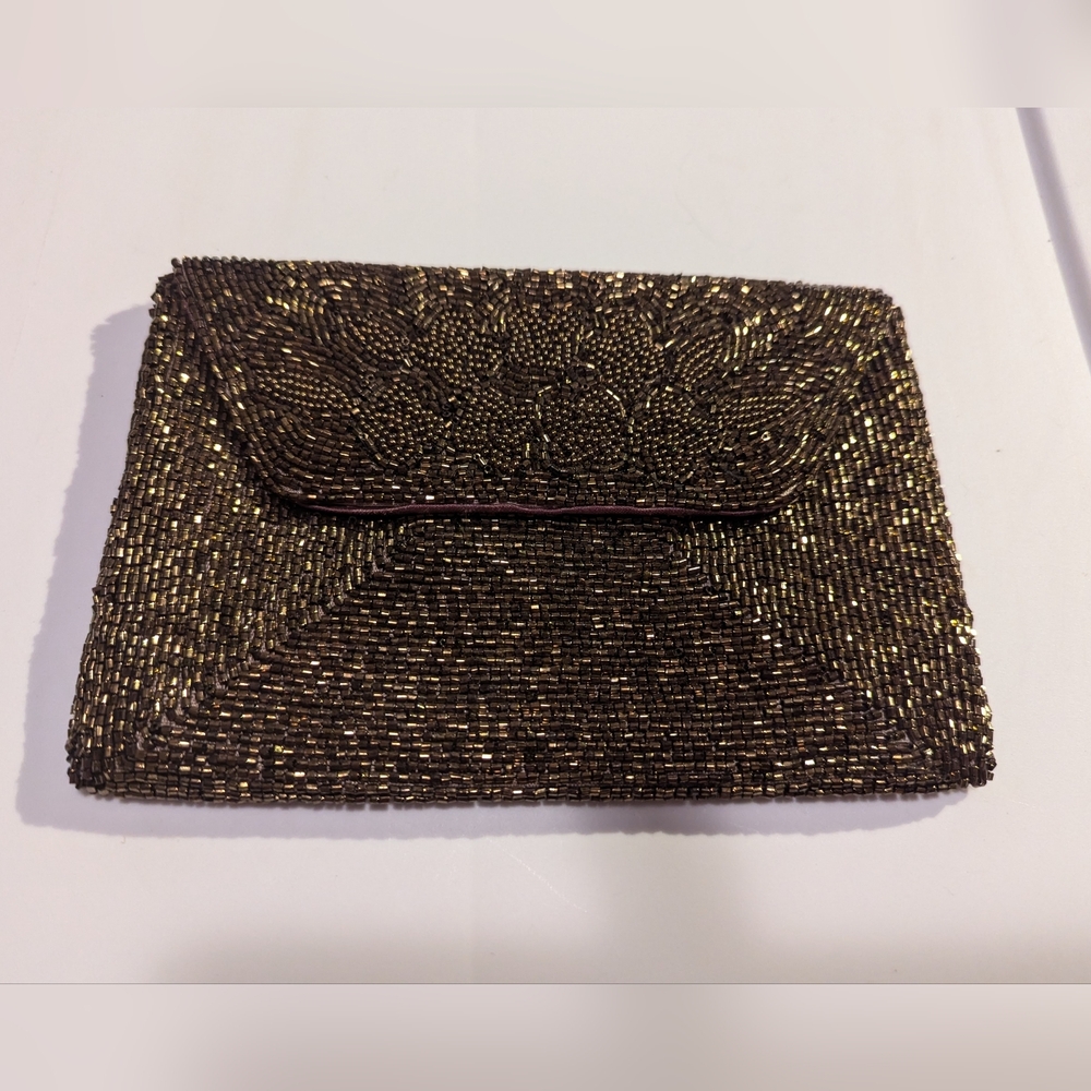Richere Bag Vintage Beaded Clutch Gold Snap New Years Eve Holiday Vintage Japan - Picture 8 of 9